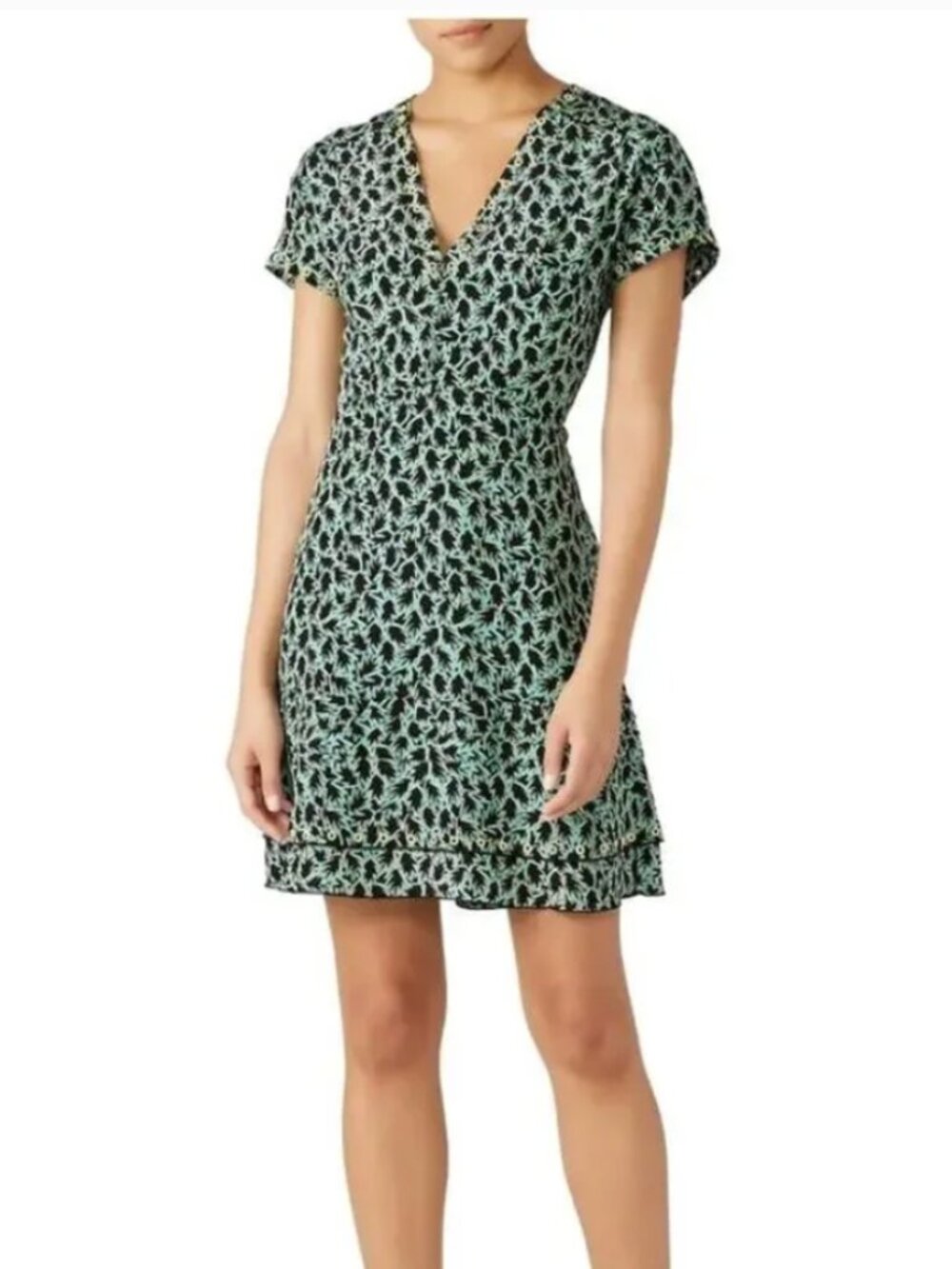 Derek Lam 10 Crosby Green + Black Dress